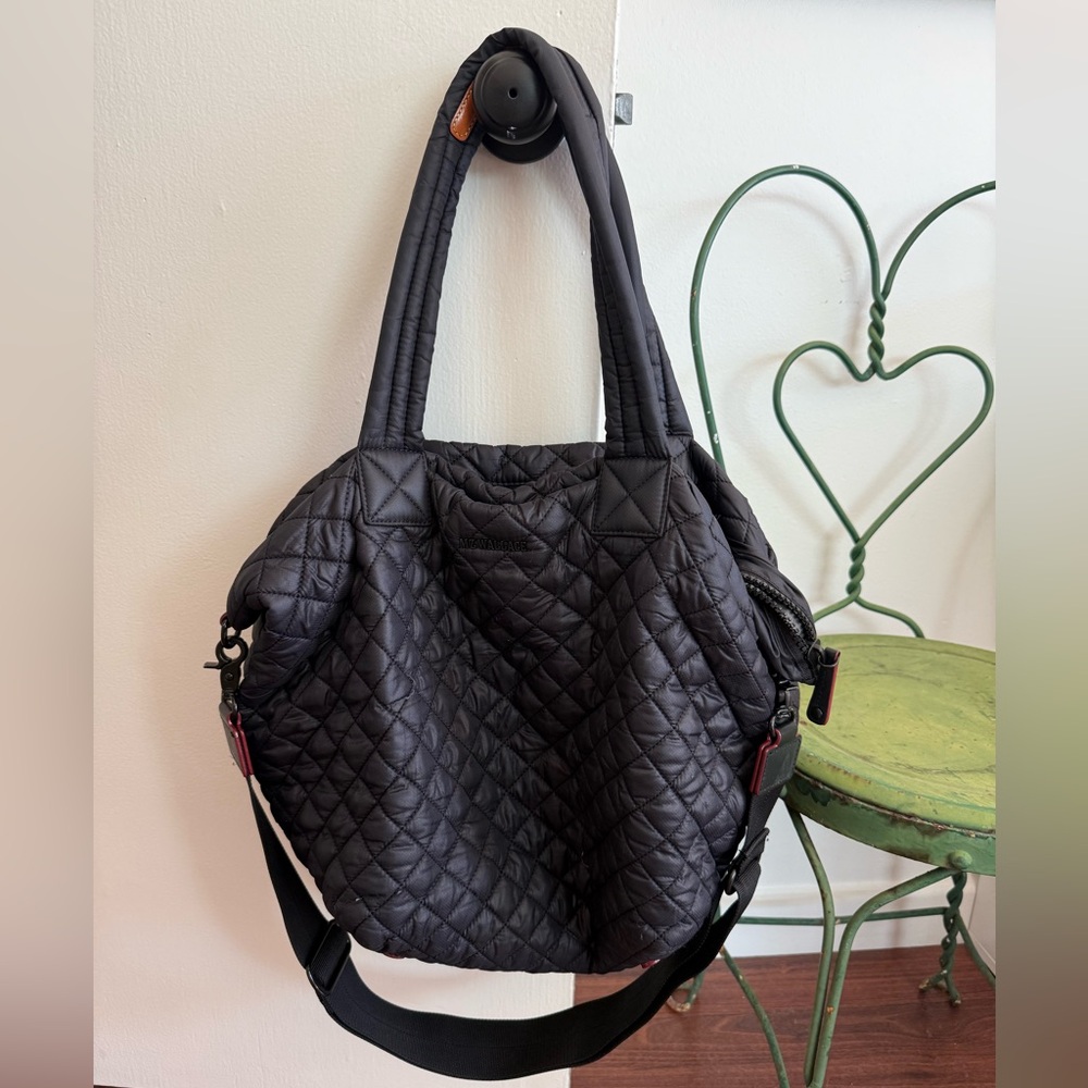 MZ Wallace Quilted Nylon Tote Bag in Black